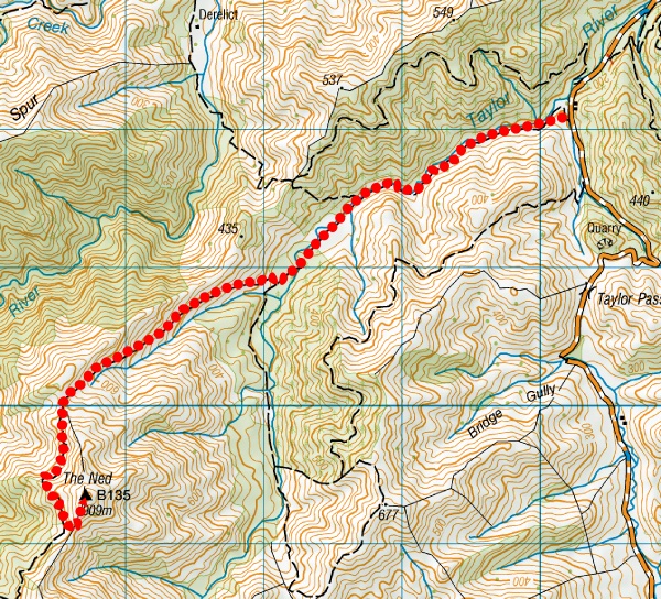 Tramp the Ned Route topomap